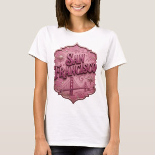 Camiseta Arte de texto 3D rosa limpio SAN FRANCISCO