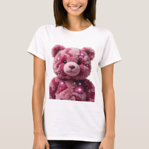 Camiseta Arte de texto 3D rosa llamativo OSO ESPACIAL