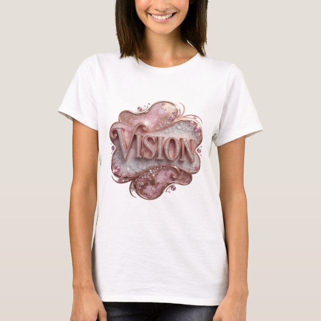 Camiseta Arte de texto 3D Snappy Gold VISION (Anverso)