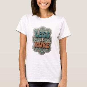 Camiseta Arte de texto 3D Statement Blue LESS IS MORE
