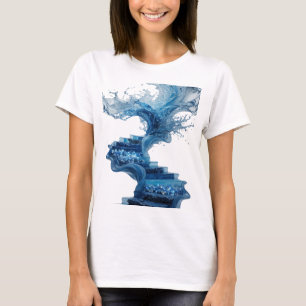 Camiseta Arte de texto 3D Vibrante Plata WATER LIFES THE WO