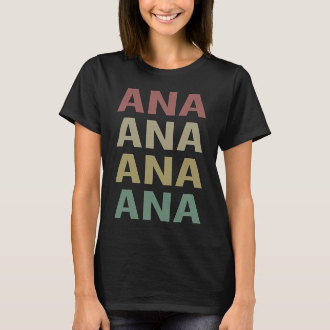 Camiseta Arte de Texto Colorido - Ana Name (Anverso)