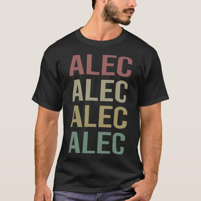 Camiseta Arte de texto colorido - Nombre Alec (Anverso)