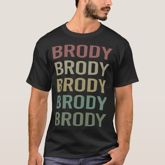 Camiseta Arte de texto colorido - Nombre Brody (Anverso)