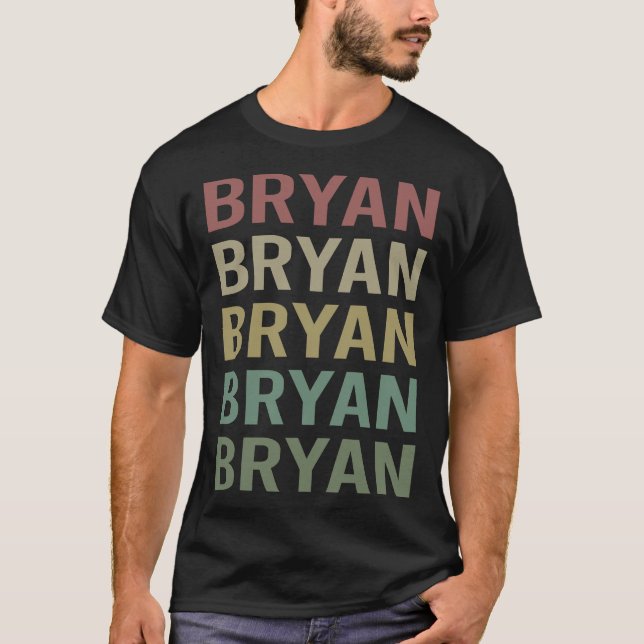 Camiseta Arte de texto colorido - Nombre Bryan (Anverso)
