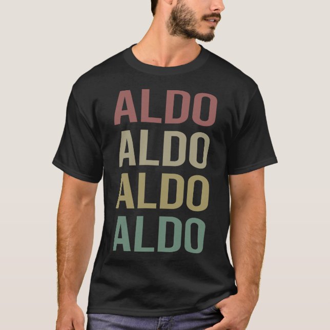 Camiseta Arte de texto colorido - Nombre de aldo (Anverso)
