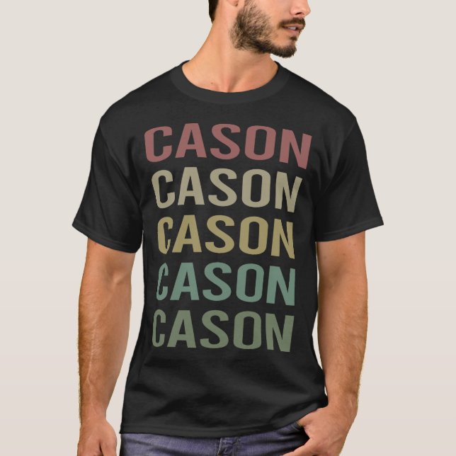 Camiseta Arte de texto colorido - Nombre de casón (Anverso)
