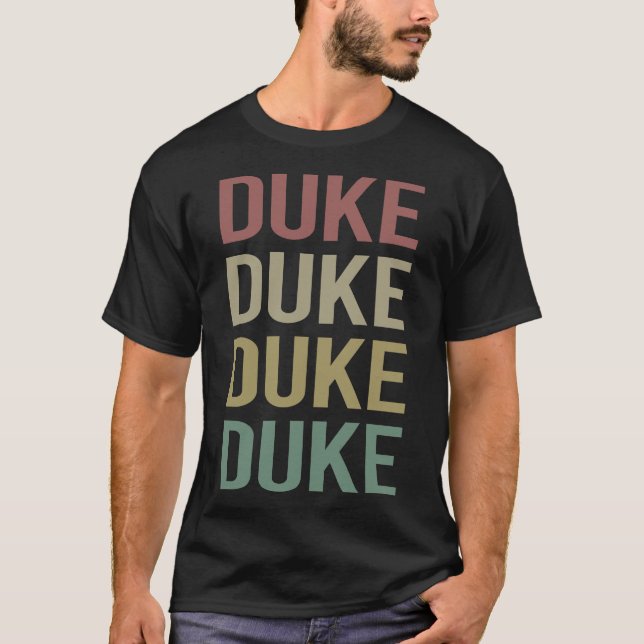 Camiseta Arte de texto colorido - Nombre de duque (Anverso)