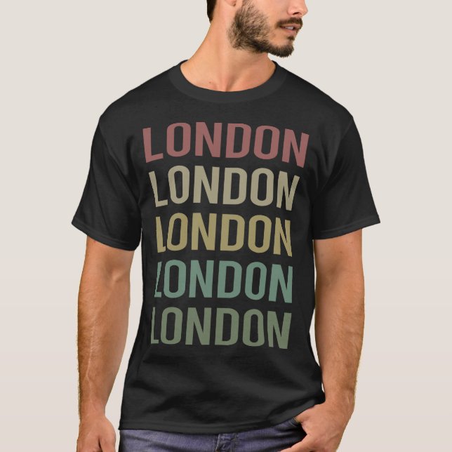Camiseta Arte de texto colorido - Nombre de Londres (Anverso)