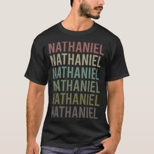 Camiseta Arte de texto colorido - Nombre Nathaniel