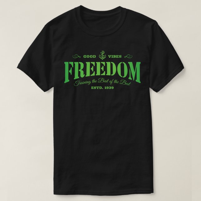Camiseta Arte de texto de libertad (Diseño del anverso)