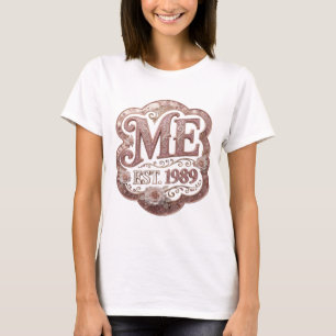 Camiseta Arte de texto en 3D Bold Gold ME EST 1989
