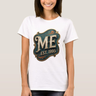Camiseta Arte de texto en 3D Bold Gold ME EST 1995