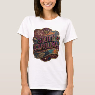 Camiseta Arte de texto en 3D Cool Gold SOUTH CAROLINA
