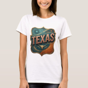 Camiseta Arte de texto en 3D Cool Gold TEXAS