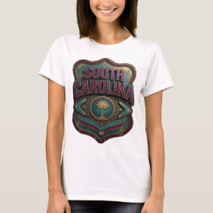 Camiseta Arte de texto en 3D de Carolina del Sur morado her