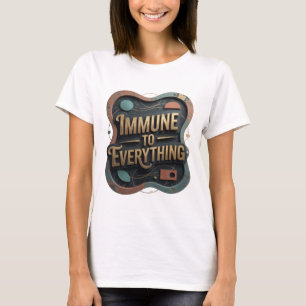 Camiseta Arte de texto en 3D de oro llamativo INMUNE A TODO