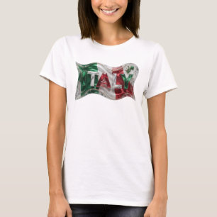 Camiseta Arte de texto en 3D de plata moderna ITALIA