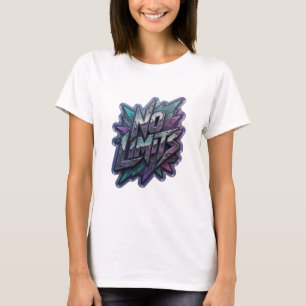 Camiseta Arte de texto en 3D Declaración Púrpura SIN LÍMITE