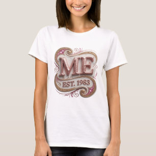 Camiseta Arte de texto en 3D dorado que llama la atención M