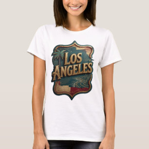 Camiseta Arte de texto en 3D Dynamic Gold LOS ANGELES