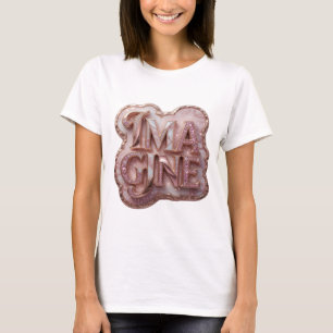 Camiseta Arte de texto en 3D Fresh Gold IMAGINE
