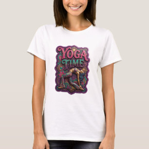 Camiseta Arte de texto en 3D Fresh Gold YOGA TIME