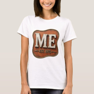 Camiseta Arte de texto en 3D Fresh Silver ME EST 1975