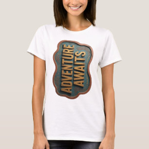 Camiseta Arte de texto en 3D Naranja Intenso AVENTURA ESPER