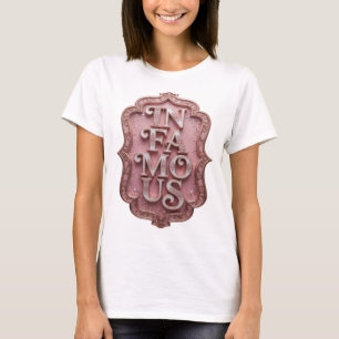 Camiseta Arte de texto en 3D rosa atrevido y famoso