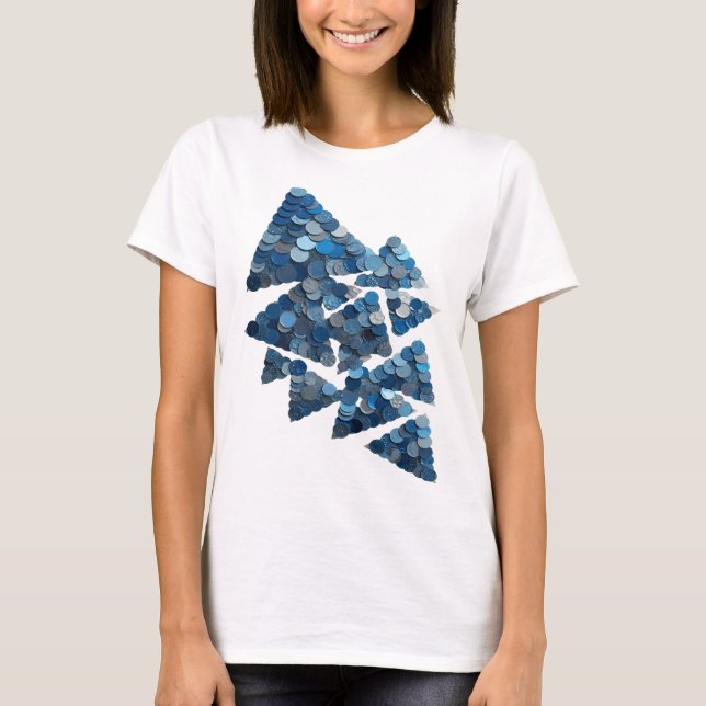 Camiseta Arte de texto en 3D Statement Gray BLUE TREE (Anverso)