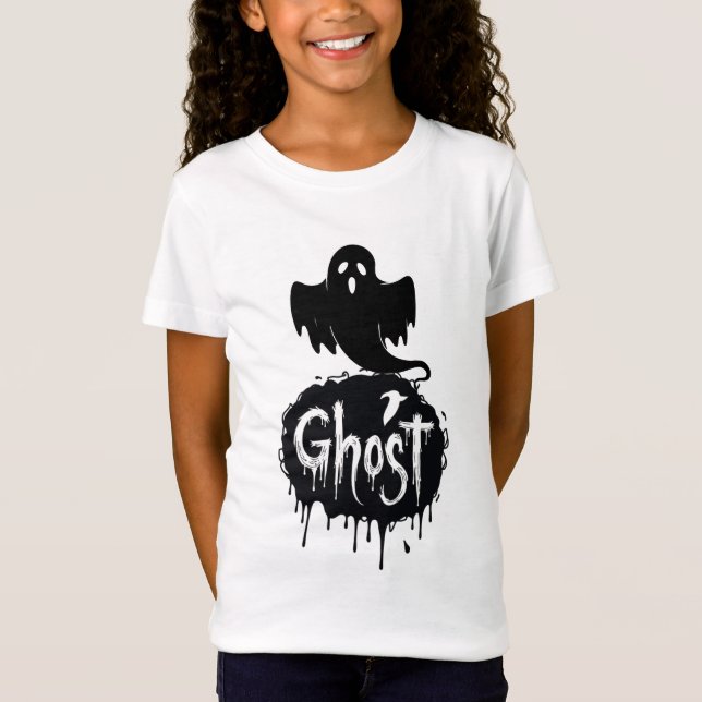 Camiseta Arte de texto que gotea de terror oscuro - Fantasm (Anverso)