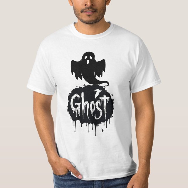 Camiseta Arte de texto que gotea de terror oscuro - Fantasm (Anverso)