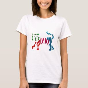 Camiseta Arte de tigre de rayas arcoiris
