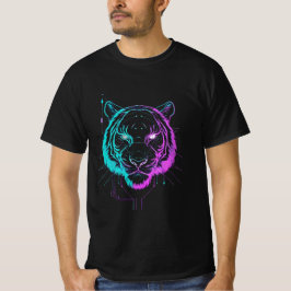Camiseta Arte de tigre digital neón