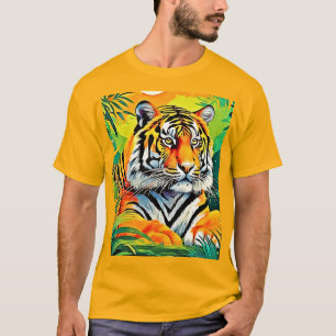 Camiseta Arte de tigre tropical