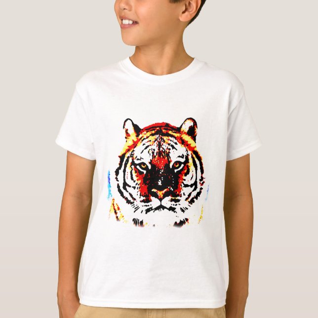Camiseta Arte de tigres salvajes (Anverso)