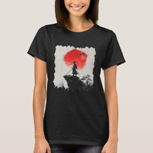 Camiseta Arte de tinta de espada samurái audaz guerrero del