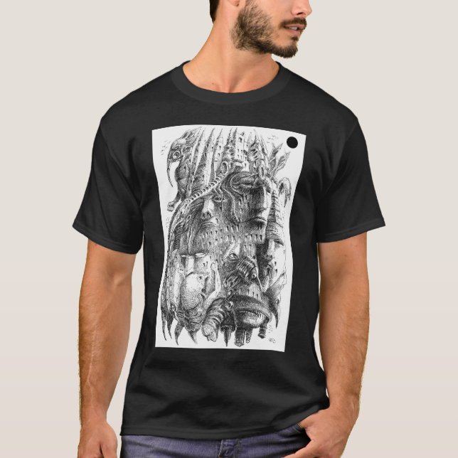 Camiseta Arte de tinta de fuerte de cielo gótico (Anverso)