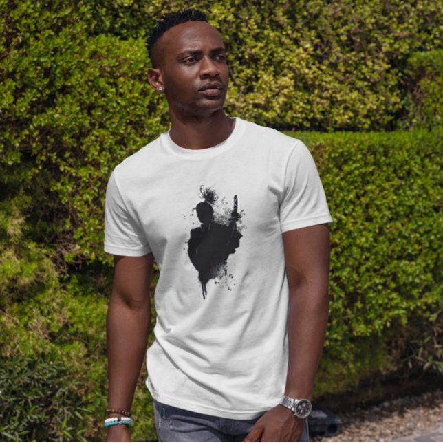 Camiseta Arte de tinta de guerrero de Samurai japonés (Subido por el creador)