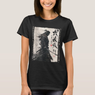 Camiseta Arte de tinta Ukiyo de luchador guerrero samurái d