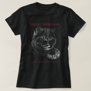 Camiseta Arte de tipografía de boceto de gato Exótico de pe