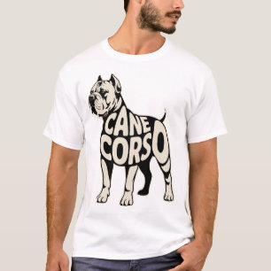 Camiseta Arte de tipografía en negrita de perro Cane Corso