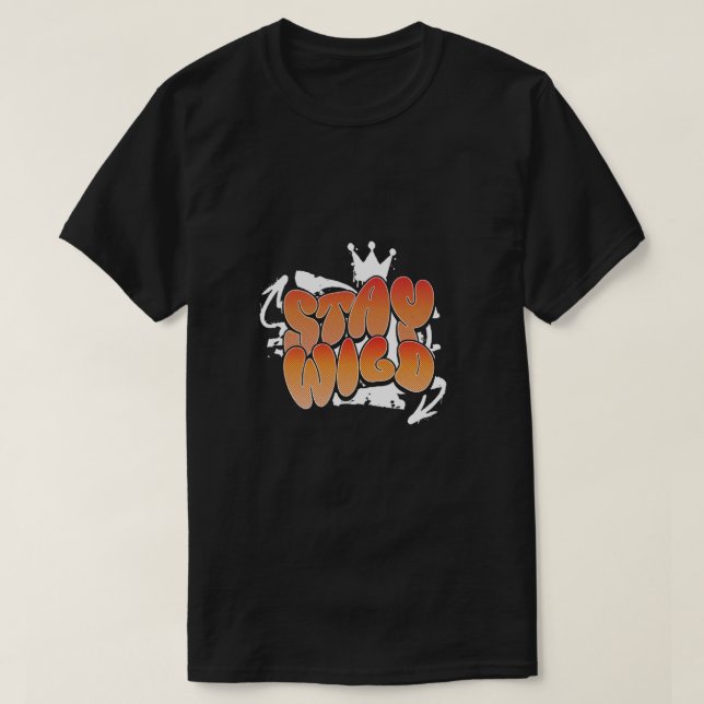 Camiseta Arte de Tipografía Graffiti Salvaje (Diseño del anverso)