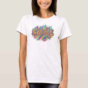 Camiseta Arte de tipografía psicodélica colorida SMILE