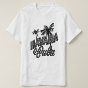 Camiseta Arte de tipografía vintage de La Habana Cuba.