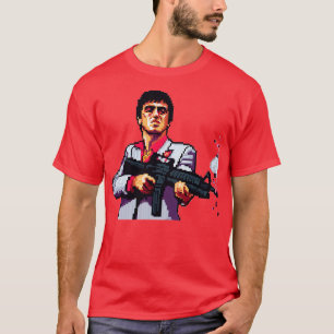 Camiseta Arte de Tony Montana de 8 bits