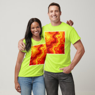 Camiseta Arte de Topografía Abstracta Ardiente