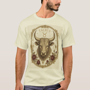 Camiseta Arte de Toro Zodiaco Tauro Vintage