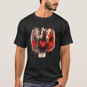 Camiseta Arte de tres caballos de amor ecuestre